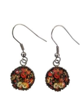 Floral Round Drop Earrings